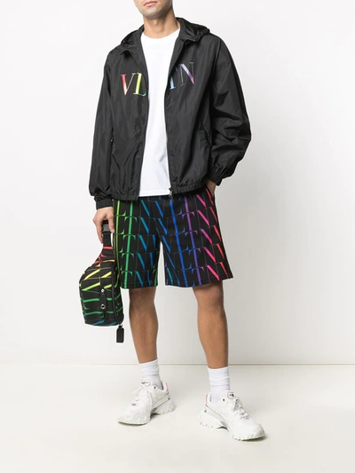 Shop Valentino Vltn Times Bermuda Shorts In Black