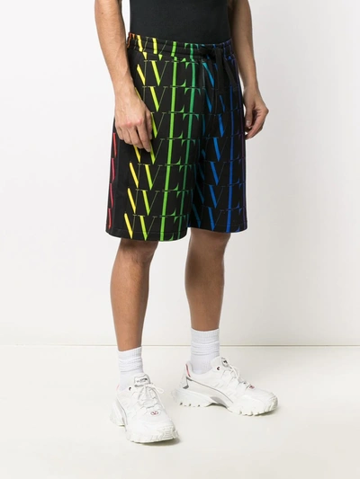 Valentino Garavani Vlnt Jersey Bermuda Shorts Men In Black