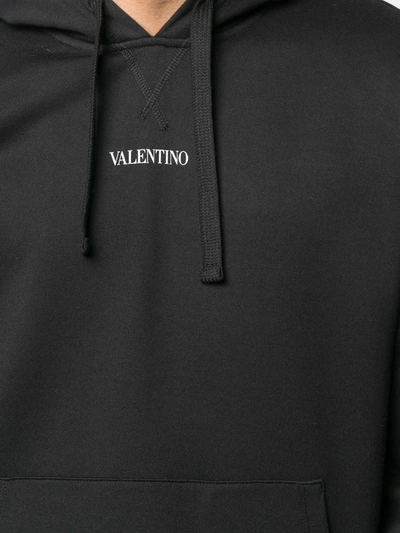 Shop Valentino Logo-print Hoodie In Black