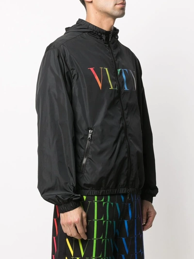 Shop Valentino Logo-print Windbreaker In Black