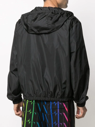 Shop Valentino Logo-print Windbreaker In Black