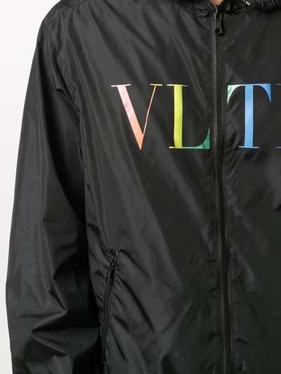 Shop Valentino Logo-print Windbreaker In Black