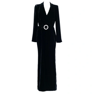 Pre-owned Loris Azzaro Velvet Maxi Dress In Black