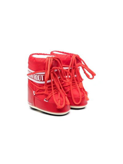 Shop Moon Boot Mini Logo Snow Boots In Red