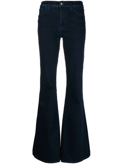 Shop J Brand Valentina High-waisted Flared Jeans In Blue