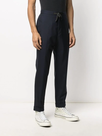 Shop Officine Generale Joseph Tie Waist Trousers In Blue