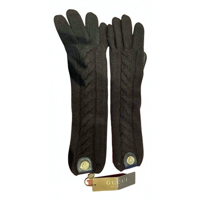 Pre-owned Gucci Cashmere Long Gloves In Brown
