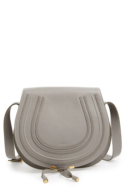 Shop Chloé 'marcie - Medium' Leather Crossbody Bag In Cashmere Grey