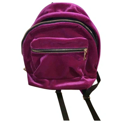 Pre-owned Sandro Pink Velvet Backpack