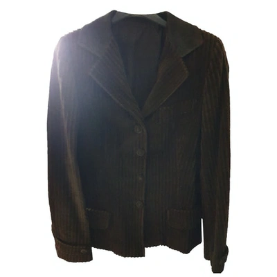 Pre-owned Blumarine Velvet Short Vest In Brown