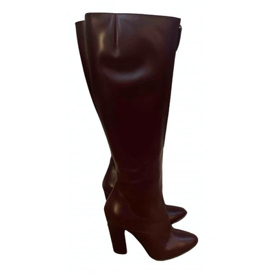 Pre-owned Vionnet Burgundy Leather Boots