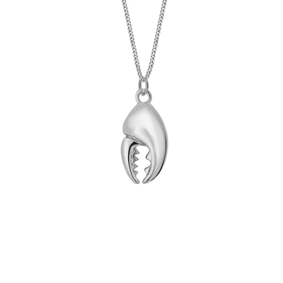 True Rocks Sterling Silver Mini Crab Claw Pendant