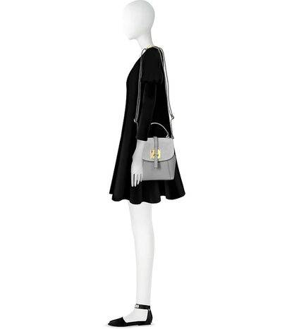 Shop Gisèle 39 Designer Handbags Palazia Black Suede And Leather Small Backpack In Gris