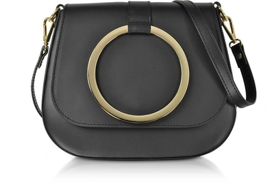 Shop Gisèle 39 Designer Handbags Smooth Leather Shoulder Bag In Noir