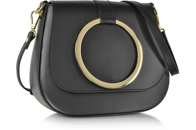 Shop Gisèle 39 Designer Handbags Smooth Leather Shoulder Bag In Noir