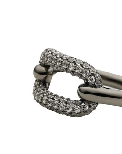 Shop Apm Monaco White Chain Link Ring Woman Ring Steel Grey Size 6.75 925/1000 Silver