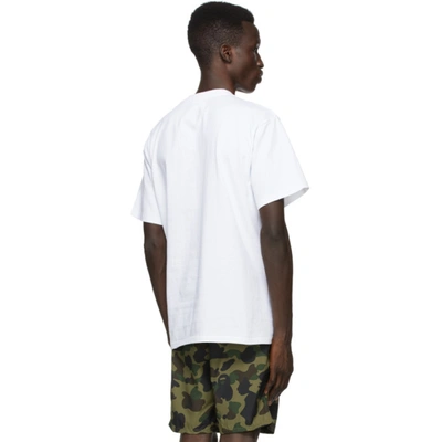 Shop Bape White Camo Milo Shark T-shirt In Wh0