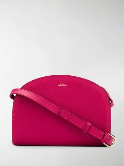 Shop A.p.c. Demi-lune Crossbody Bag In Pink