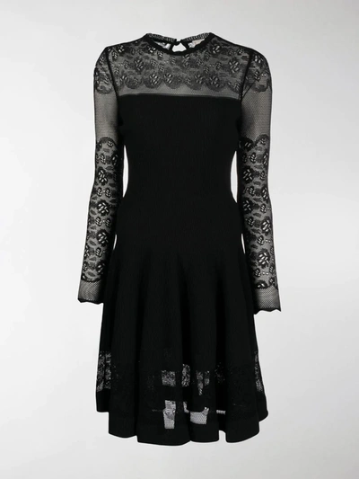 Shop Alexander Mcqueen Ottoman-knit Mini Dress In Black