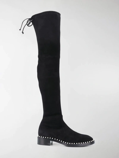 Shop Stuart Weitzman Lowland Over-the-knee Stretch Boots In Black