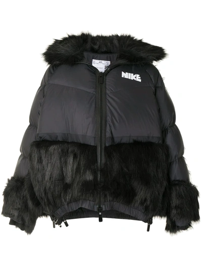 Shop Nike X Sacai Puffer Jacket In Black