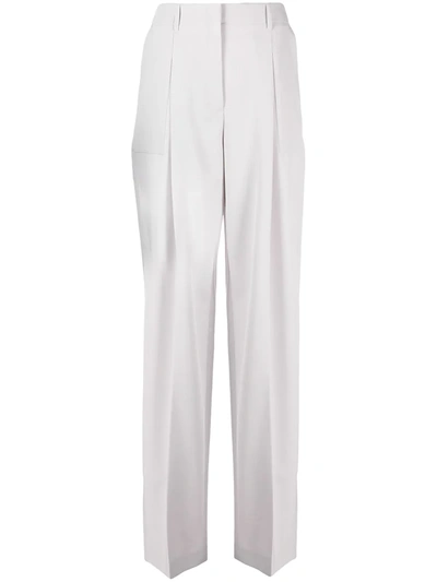 Shop Stella Mccartney High-waisted Wide-leg Trousers In Grey