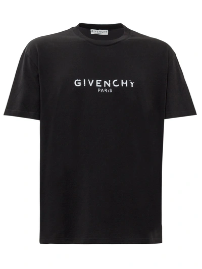 Shop Givenchy Vintage Effect Logo Oversized T In Black
