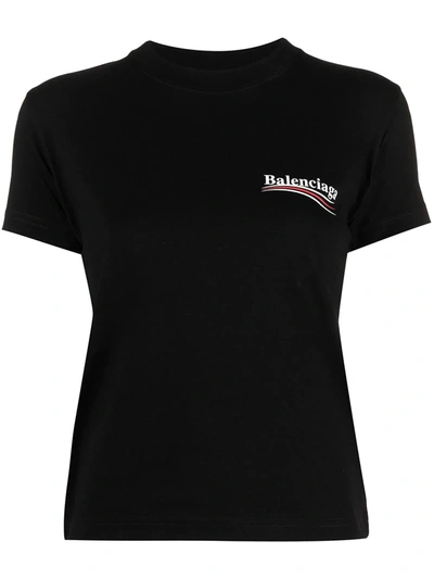 Shop Balenciaga Political Campaign Printed T-shirt In Black