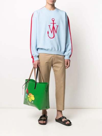 Shop Jw Anderson Two-tone Logo-embroidered Sweatshirt In Red