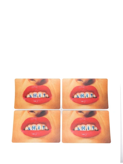 Seletti Graphic-print Tablemat (set Of 4) In Neutrals