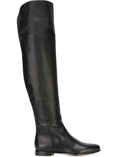 Jimmy Choo Mitty Textured-leather Over-the-knee Boots In Black
