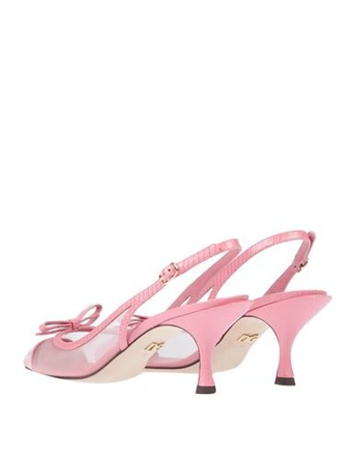 Shop Dolce & Gabbana Woman Pumps Pink Size 5.5 Calfskin, Polyamide