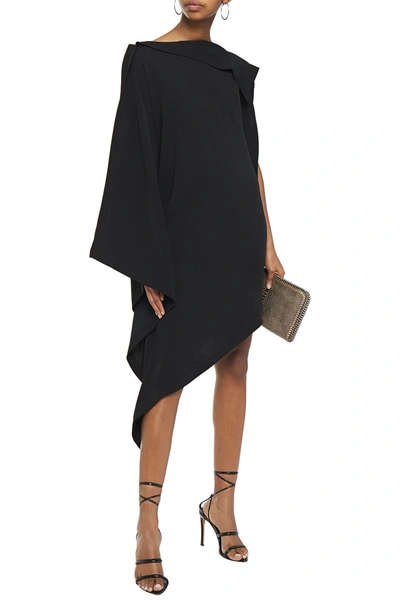 Shop Mm6 Maison Margiela Asymmetric Crepe Dress In Black