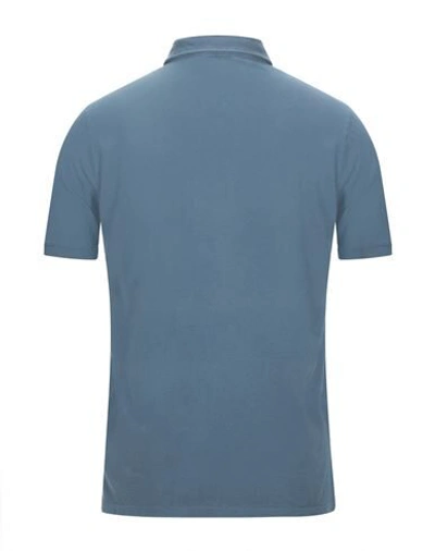 Shop Zanone Man Polo Shirt Slate Blue Size 38 Cotton