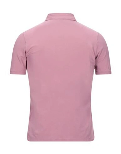 Shop Zanone Polo Shirts In Pastel Pink