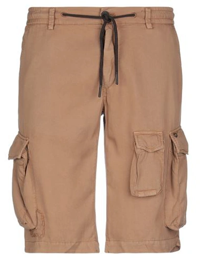 Shop Mason's Man Shorts & Bermuda Shorts Camel Size 30 Lyocell In Beige