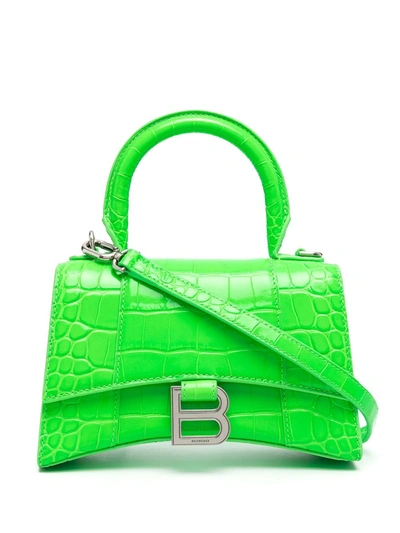 Shop Balenciaga Hourglass Bag In Green
