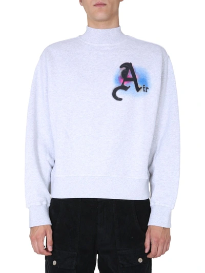 Shop Palm Angels High Neck Sweatshirt In Grey