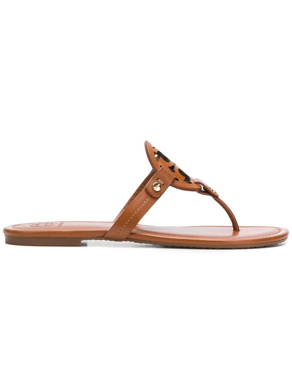 Tory Burch Women S Metal Miller Leather Thong Sandals In Vintage Vachetta Modesens