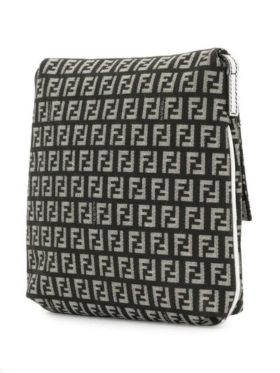 Pre-owned Fendi 2000s Zucchino Crossbody Bag In Black