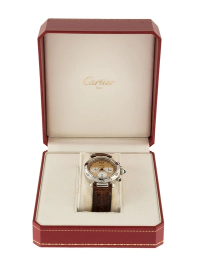 Pre-owned Cartier Pasha De  22mm In Brown