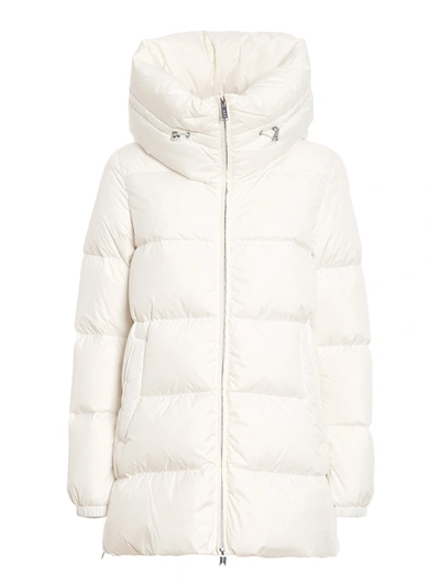 Shop Add White Quilted Longuette Puffer Jacket