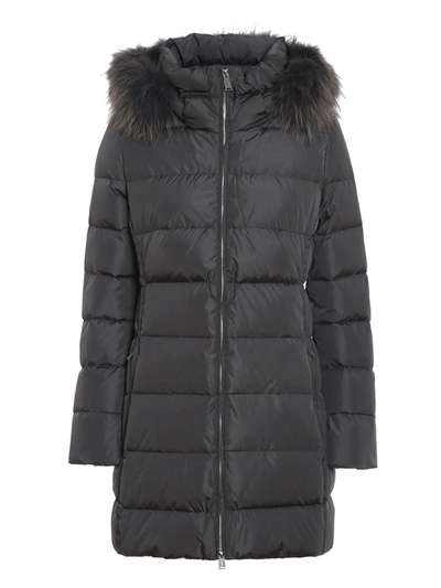 Shop Add Quilted Longuette Puffer Jacket In Dark Grey