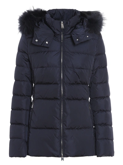 Shop Add Blue Quilted Short Ped Jacket In Dark Blue