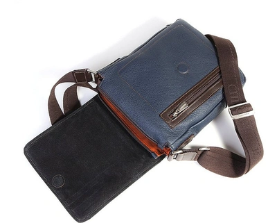 Shop Chiarugi Designer Men's Bags Genuine Leather Men's Flap Crossbody Bag In Noir