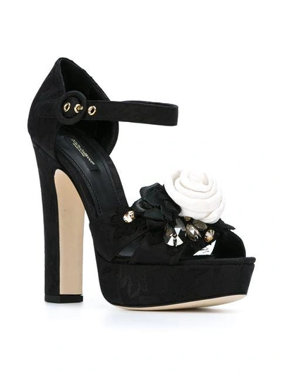 Shop Dolce & Gabbana Floral Brocade Platform Sandals