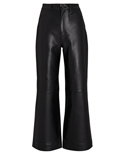 Shop Proenza Schouler White Label Leather Straight-leg Pants In Black