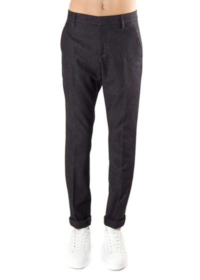 Shop Dondup Gaubert Trousers In Cotton Blend Wool In Dark Grey