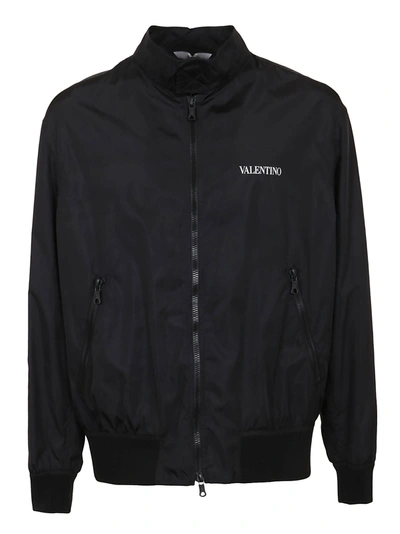 Shop Valentino Jacket In Nylon In Ni Nero Bianco