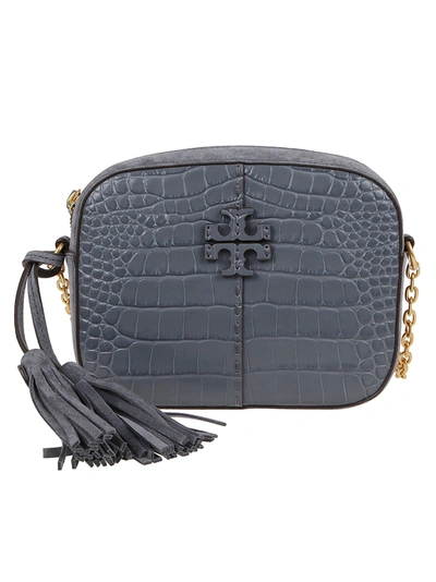 Tory Burch Mcgraw Embossed Camera Bag In Bluestone ModeSens
